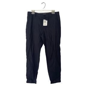 NWT Vince Navy Linen Lightweight Jogger Ankle Pants Size 8